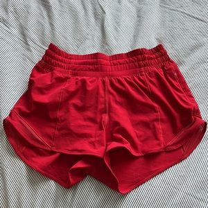 Lululemon Hotty Hot Low Rise Shorts in Red